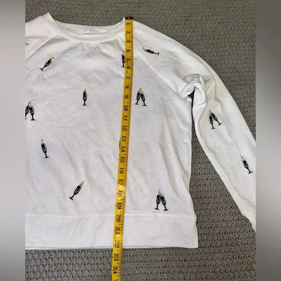 Philosophy Republic White Sweater with Champagne Glass Bubbles Size XS - Picture 3 of 9